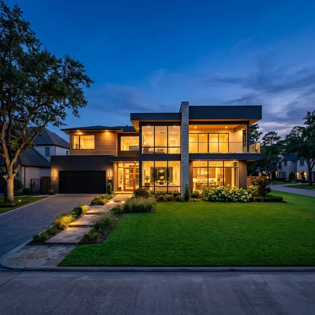 Luxury home at twilight